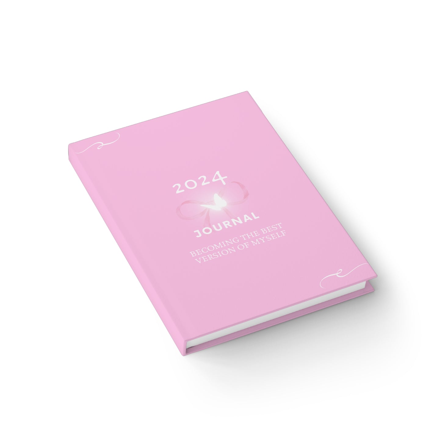 HARDCOVER 2024 Journal for the New Year: Becoming The Best Version of Myself Pink Coquette Aesthetic Gratitude Journal for Reflection + Goal Setting